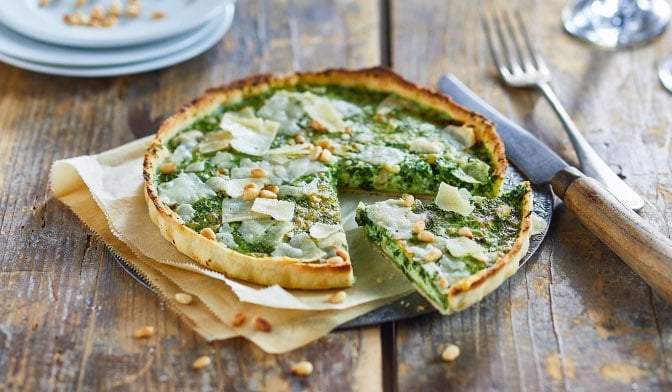 Tarte épinard, Parmigiano Reggiano, pignon de pin — vue 2